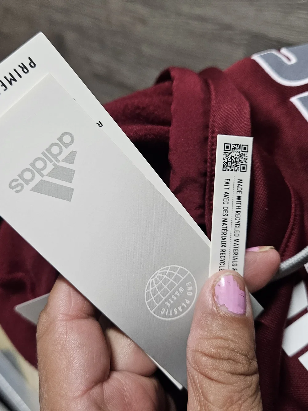 adidas Maroon Stevens Athletics Crewneck Hoodie with Gray Trim